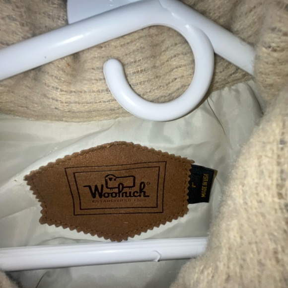 Vintage Woolrich hooded cream/ brown wool mohair blend southwestern duster coat - Picture 4 of 6